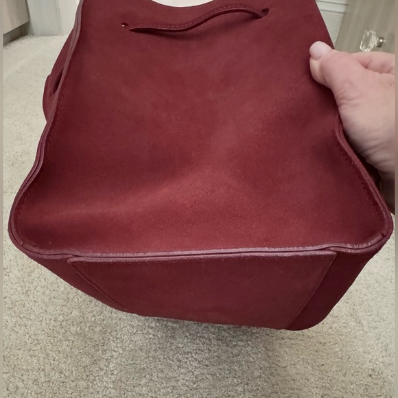 Mansur Gavriel Large Sun Tote in Burgundy Suede - Picture 6 of 9